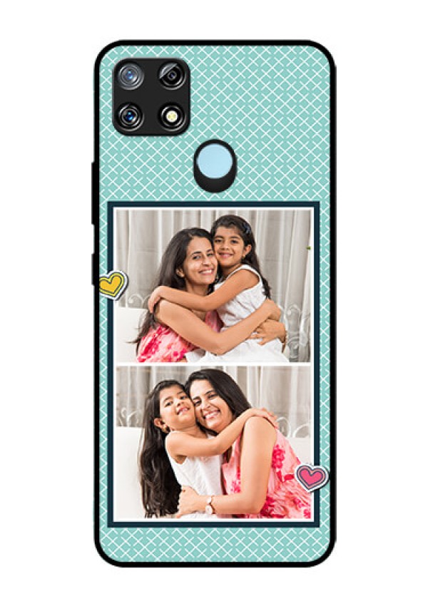Narzo 30A Custom Glass Phone Case  - 2 Image Holder with Pattern Design