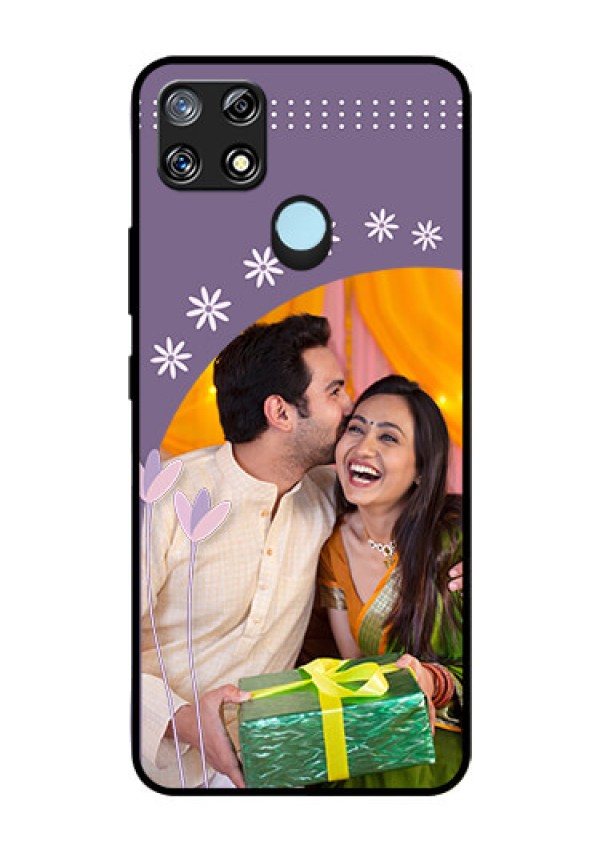 Narzo 30A Custom Glass Mobile Case  - Lavender flowers design 
