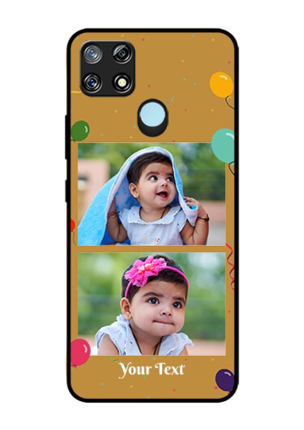 Narzo 30A Personalized Glass Phone Case  - Image Holder with Birthday Celebrations Design
