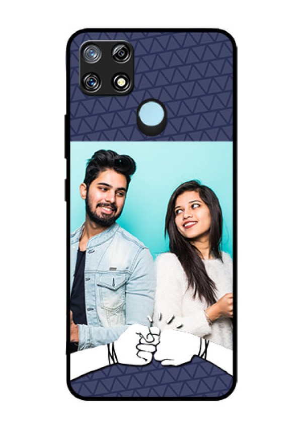 Narzo 30A Photo Printing on Glass Case  - with Best Friends Design  