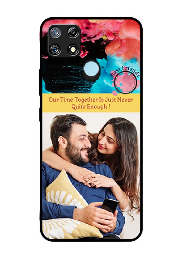 Narzo 30A Custom Glass Mobile Case  - Quote with Acrylic Painting Design