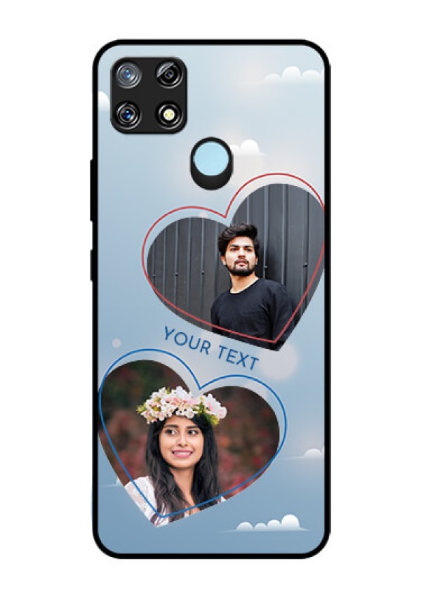 Narzo 30A Custom Glass Mobile Case  - Blue Color Couple Design 