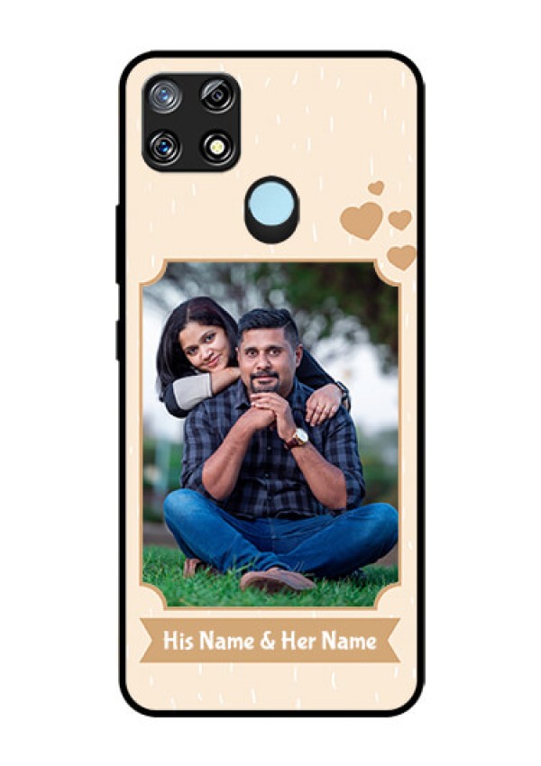 Narzo 30A Custom Glass Phone Case  - with confetti love design 