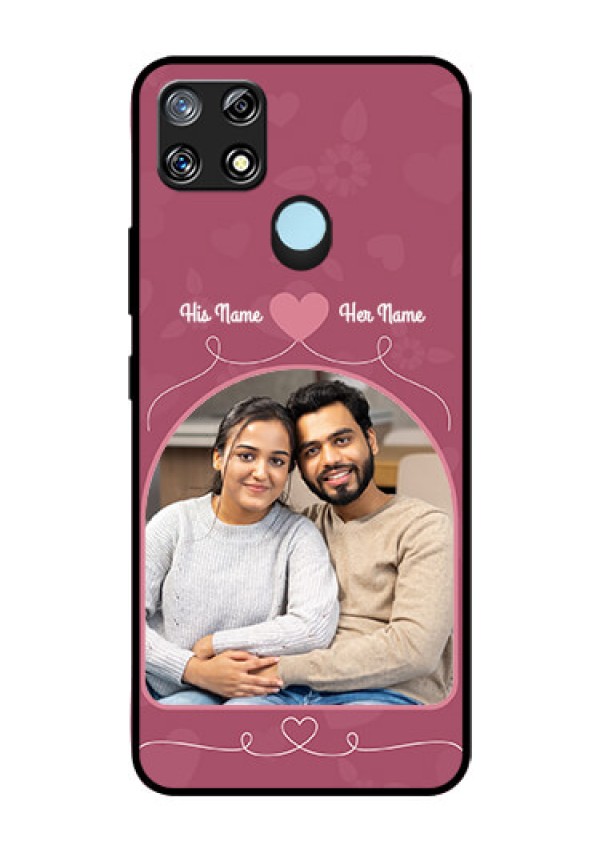 Narzo 30A Photo Printing on Glass Case  - Love Floral Design