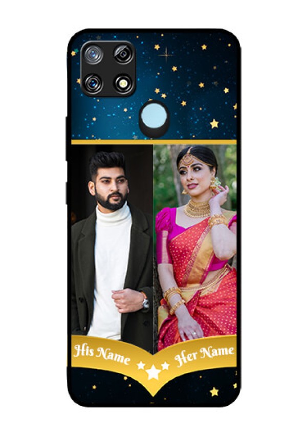 Narzo 30A Custom Glass Phone Case  - Galaxy Stars Backdrop Design