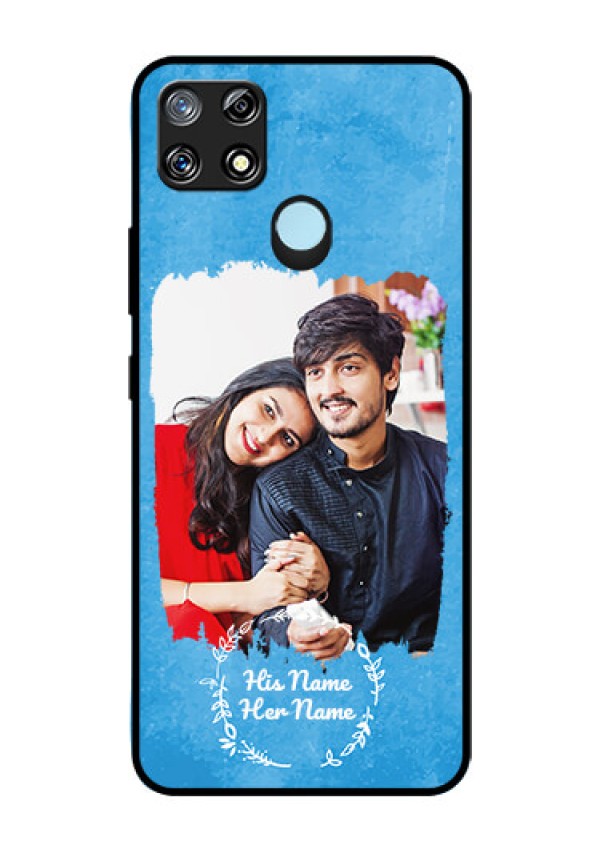 Narzo 30A Custom Glass Phone Case - Blue Color Vintage Design