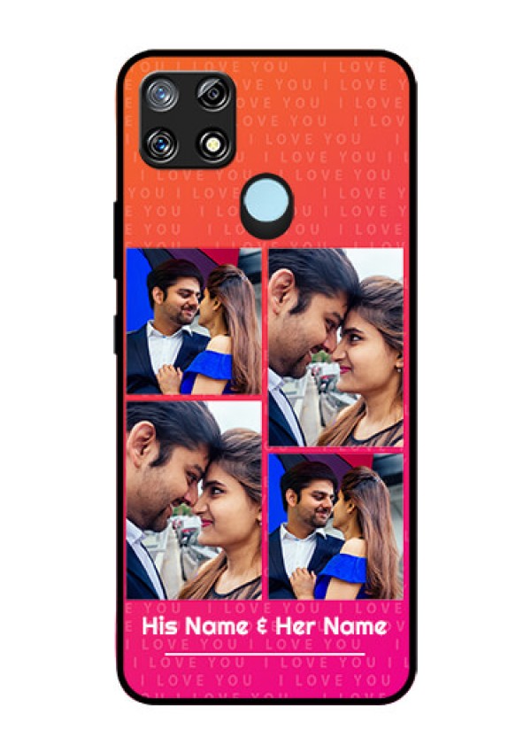 Narzo 30A Custom Glass Phone Case  - I Love You Pink Design