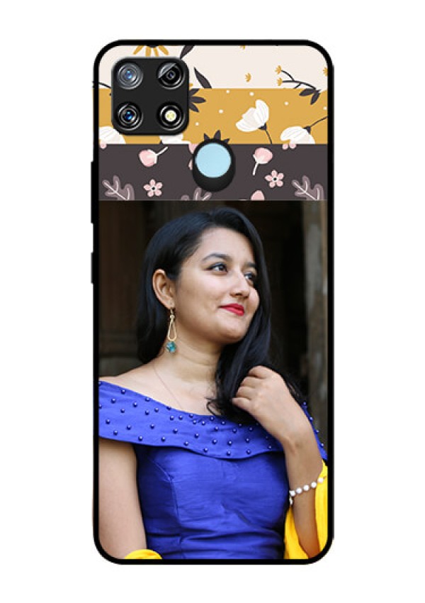 Narzo 30A Custom Glass Phone Case  - Stylish Floral Design