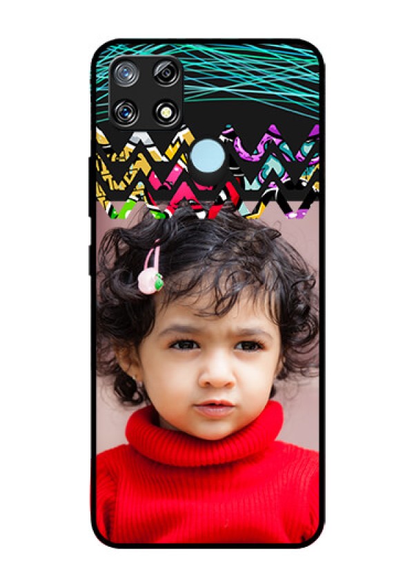 Narzo 30A Personalized Glass Phone Case  - Neon Abstract Design