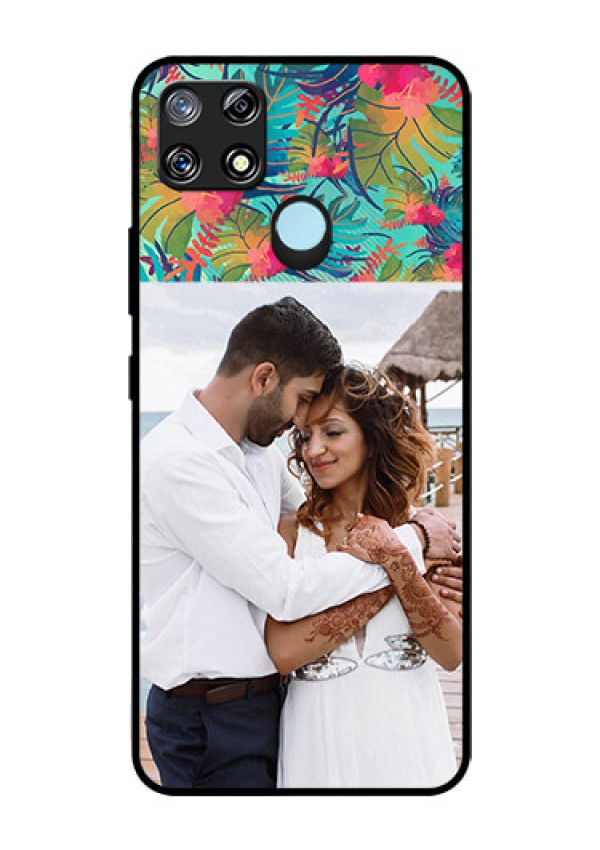 Narzo 30A Photo Printing on Glass Case  - Watercolor Floral Design