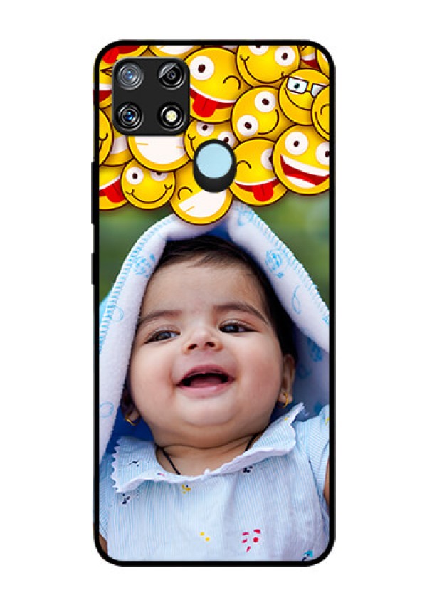 Narzo 30A Custom Glass Mobile Case  - with Smiley Emoji Design