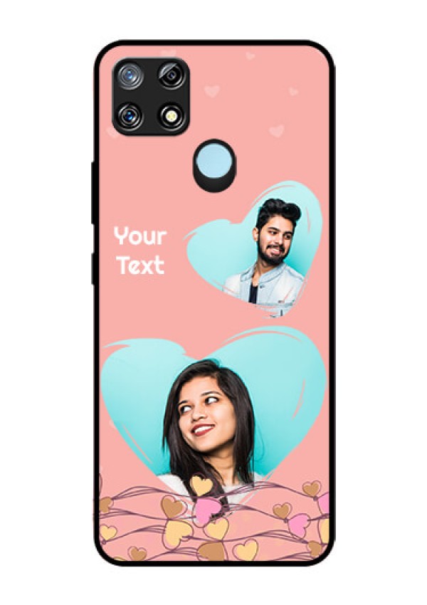 Narzo 30A Custom Glass Mobile Case  - Love Doodle Design