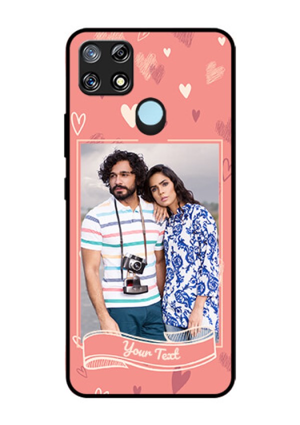 Narzo 30A Custom Glass Phone Case  - Love doodle art Design