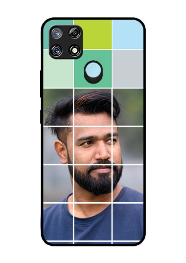 Narzo 30A Photo Printing on Glass Case  - with white box pattern 