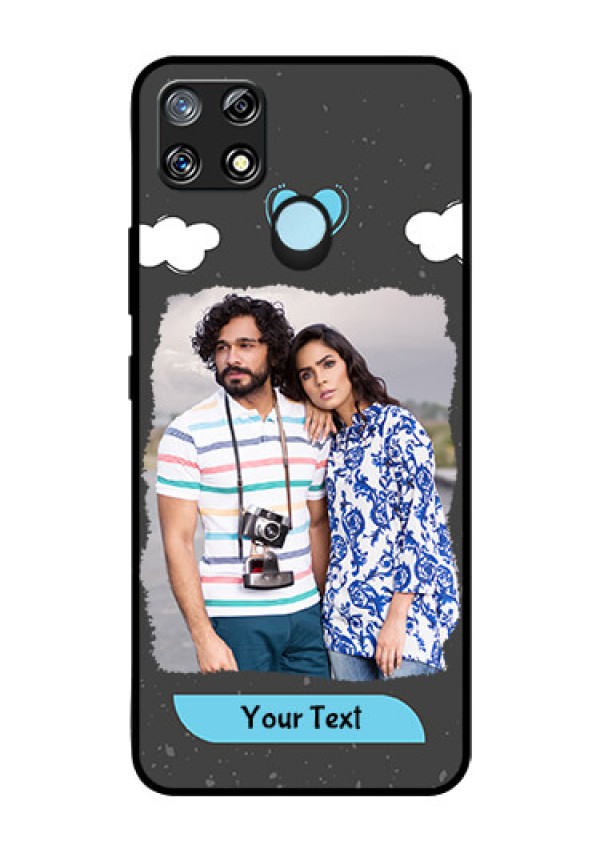 Narzo 30A Custom Glass Phone Case  - Splashes with love doodles Design