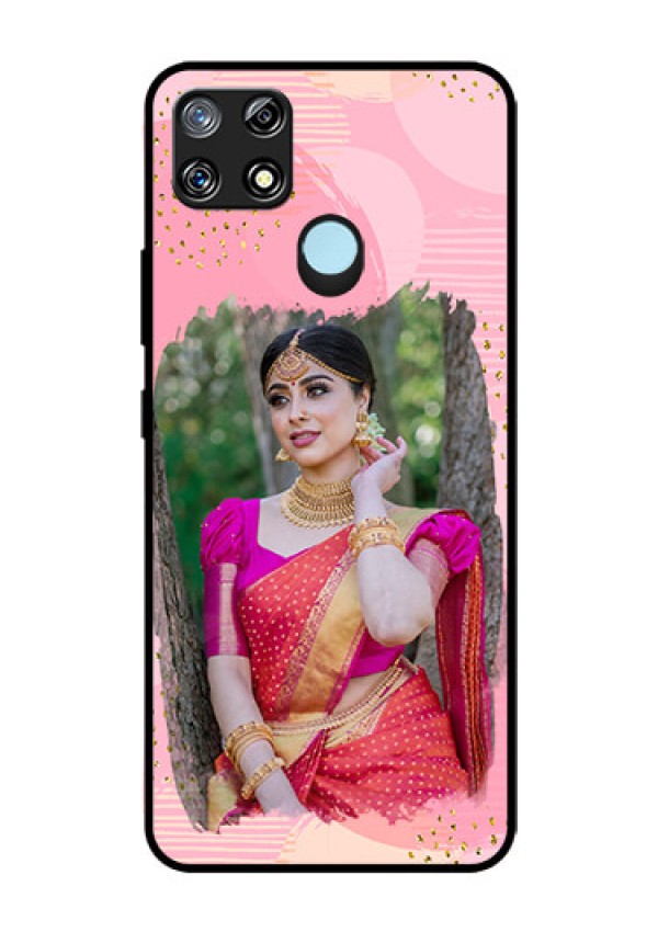 Narzo 30A Personalized Glass Phone Case  - Gold Glitter Splash Design