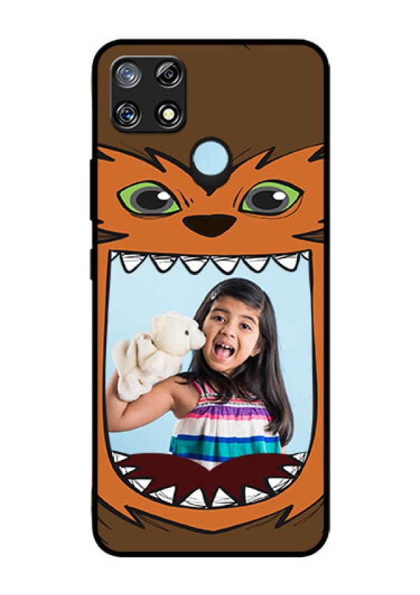 Narzo 30A Photo Printing on Glass Case  - Owl Monster Back Case Design