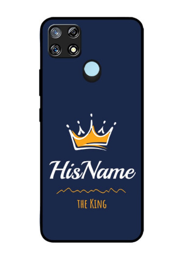 Narzo 30A Glass Phone Case King with Name