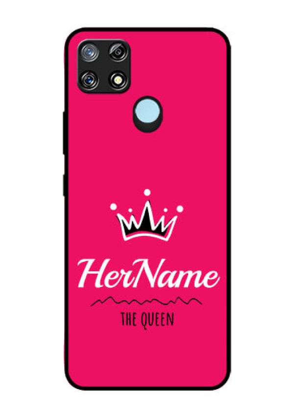 Narzo 30A Glass Phone Case Queen with Name