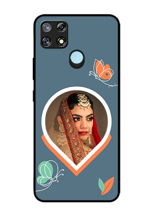 Narzo 30A Custom Glass Mobile Case - Droplet Butterflies Design