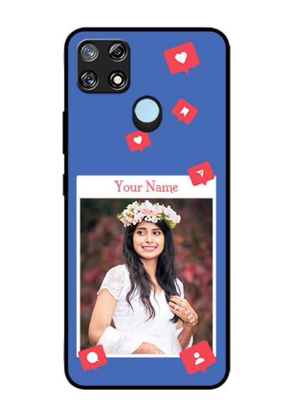Narzo 30A Custom Glass Phone Case - Like Share And Comment Design
