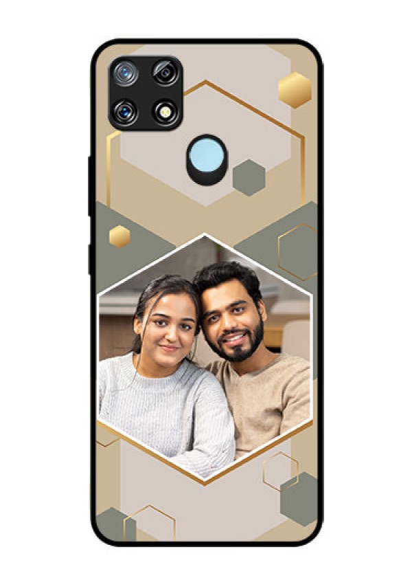 Narzo 30A Photo Printing on Glass Case - Stylish Hexagon Pattern Design