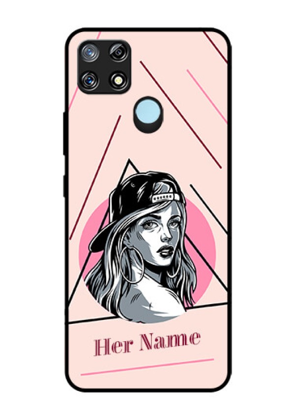 Narzo 30A Personalized Glass Phone Case - Rockstar Girl Design