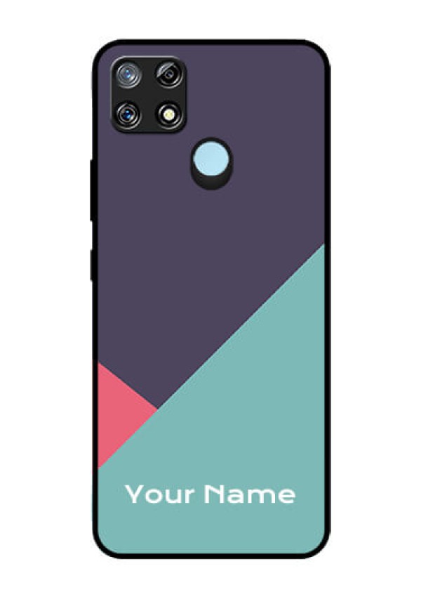 Narzo 30A Custom Glass Mobile Case - Tri Color abstract Design