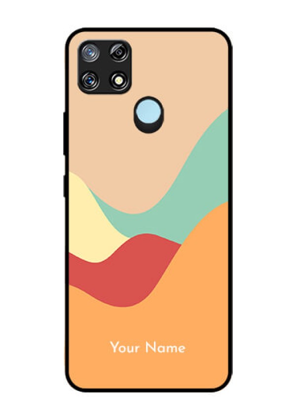 Narzo 30A Personalized Glass Phone Case - Ocean Waves Multi-colour Design