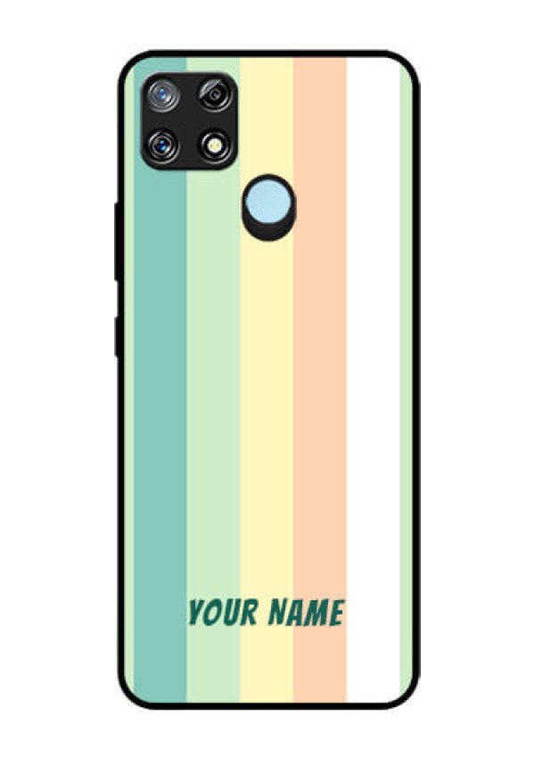 Narzo 30A Photo Printing on Glass Case - Multi-colour Stripes Design