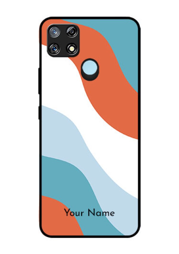 Narzo 30A Custom Glass Mobile Case - coloured Waves Design