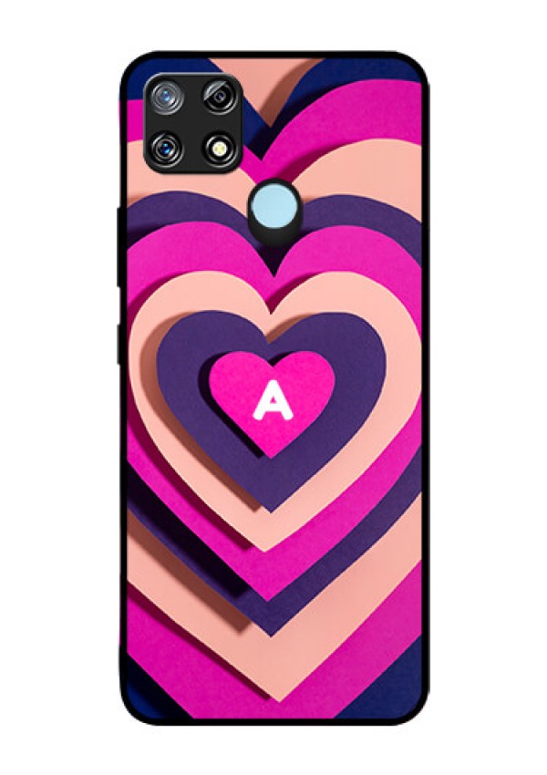 Narzo 30A Custom Glass Mobile Case - Cute Heart Pattern Design