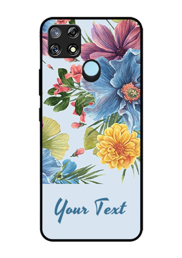 Narzo 30A Custom Glass Mobile Case - Stunning Watercolored Flowers Painting Design