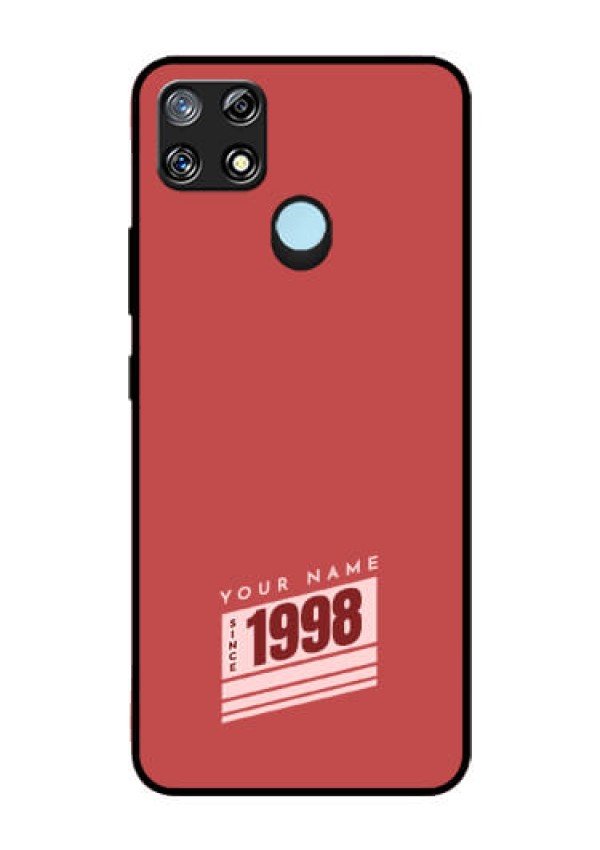 Narzo 30A Custom Glass Phone Case - Red custom year of birth Design