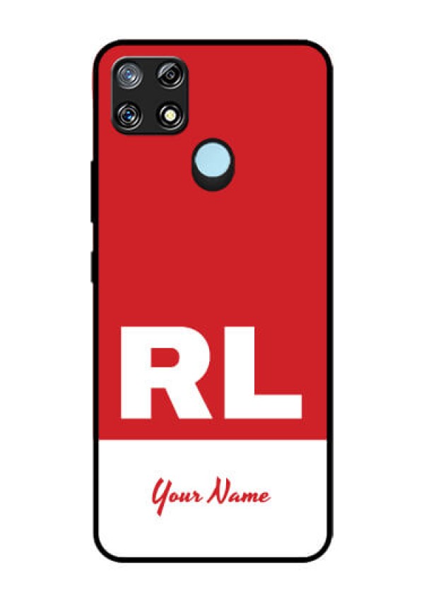 Narzo 30A Personalized Glass Phone Case - dual tone custom text Design