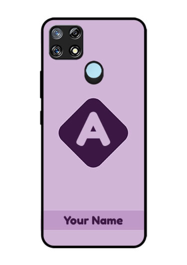 Narzo 30A Custom Glass Mobile Case - Custom Letter in curved badge Design