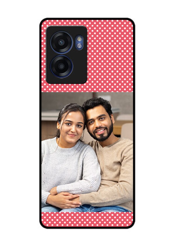 Realme Narzo 50 5G Custom Glass Phone Case - White Dotted Design