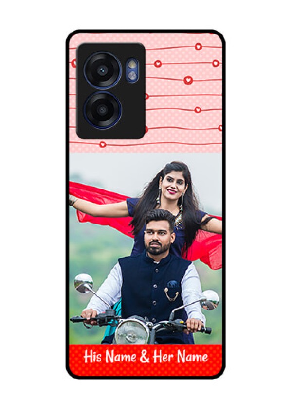 Realme Narzo 50 5G Personalized Glass Phone Case - Red Pattern Case Design