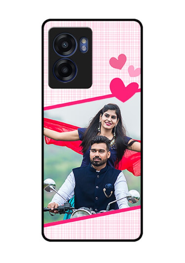 Realme Narzo 50 5G Custom Glass Phone Case - Love Shape Heart Design