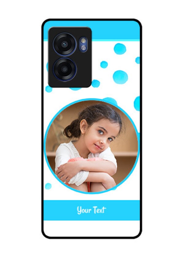 Realme Narzo 50 5G Photo Printing on Glass Case - Blue Bubbles Pattern Design