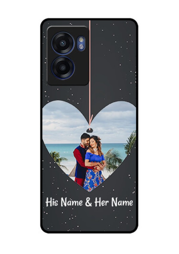Realme Narzo 50 5G Custom Glass Phone Case - Hanging Heart Design