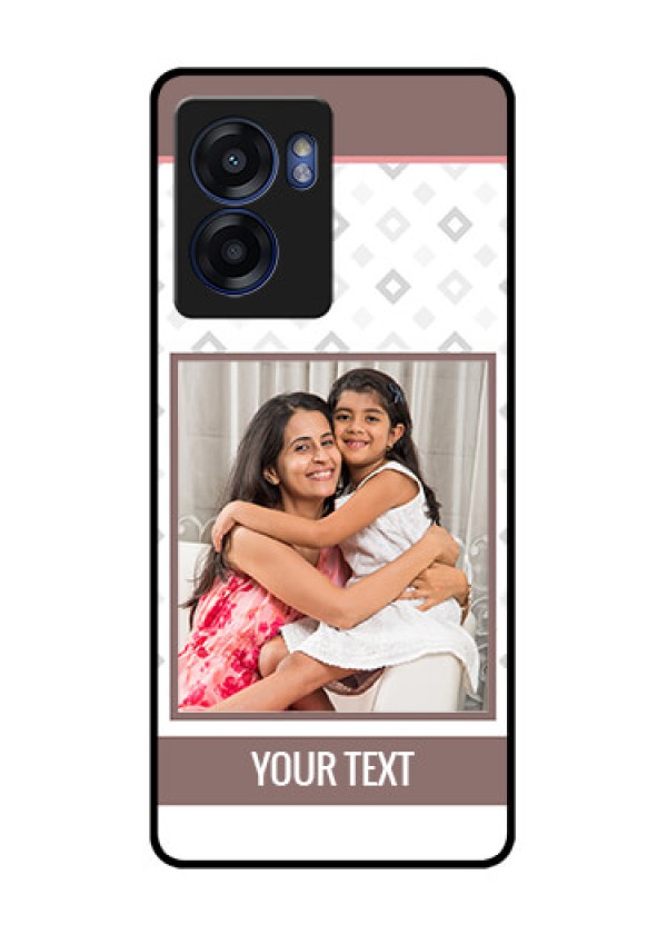 Realme Narzo 50 5G Photo Printing on Glass Case - Simple Diamond Design