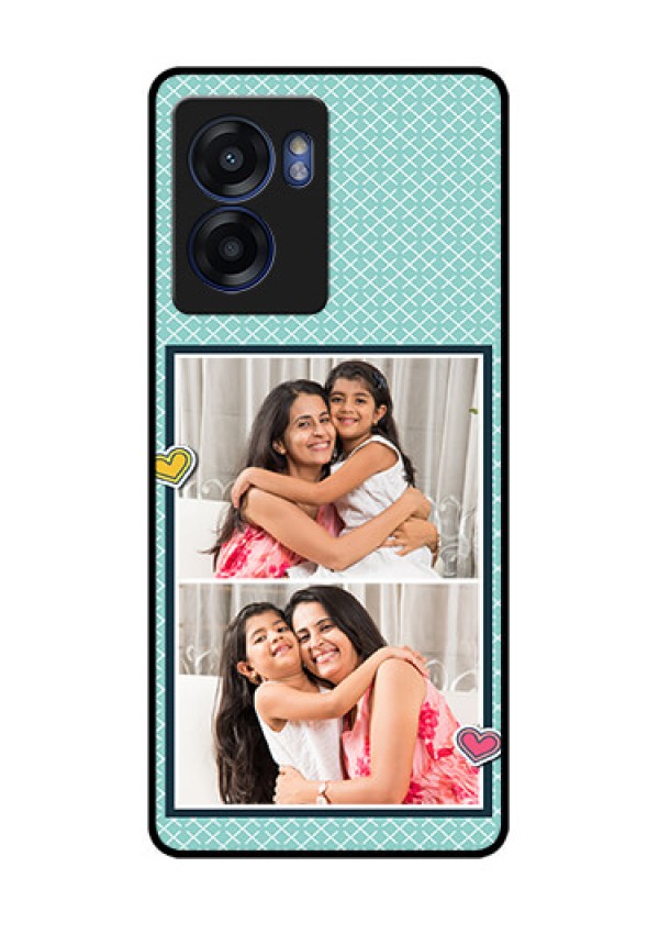 Realme Narzo 50 5G Custom Glass Phone Case - 2 Image Holder with Pattern Design