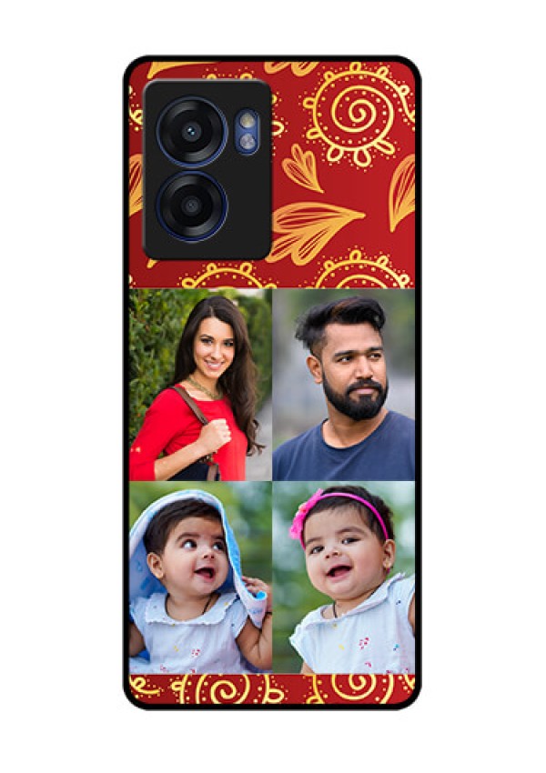 Realme Narzo 50 5G Photo Printing on Glass Case - 4 Image Traditional Design