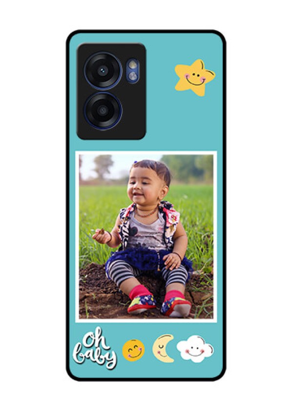 Realme Narzo 50 5G Personalized Glass Phone Case - Smiley Kids Stars Design
