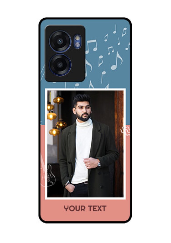 Realme Narzo 50 5G Photo Printing on Glass Case - with Color Musical Note Design