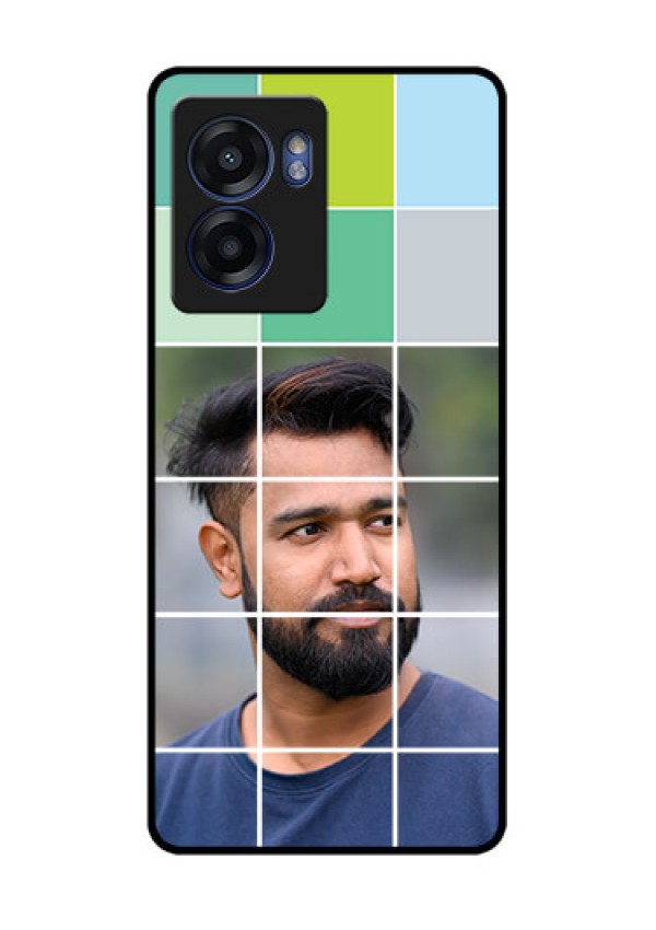 Realme Narzo 50 5G Photo Printing on Glass Case - with white box pattern