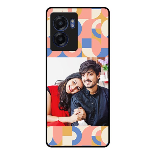 Narzo 50 5G Photo Printing on Glass Case - Semi-circle Maze Pattern Design Narzo 50 5G Photo Printing on Glass Case - Semi-circle Maze Pattern Design