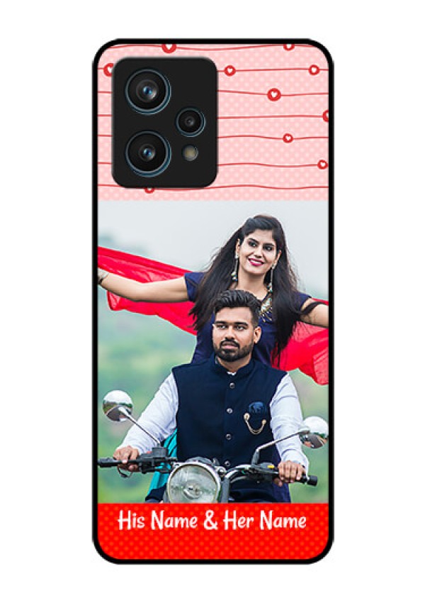 Narzo 50 Pro 5G Personalized Glass Phone Case - Red Pattern Case Design
