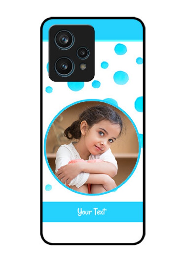 Narzo 50 Pro 5G Photo Printing on Glass Case - Blue Bubbles Pattern Design